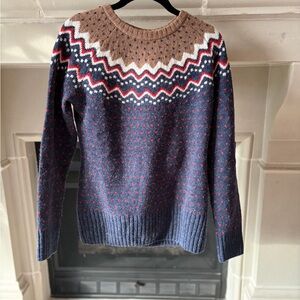 Fjallraven Blue and Brown Patterned Sweater